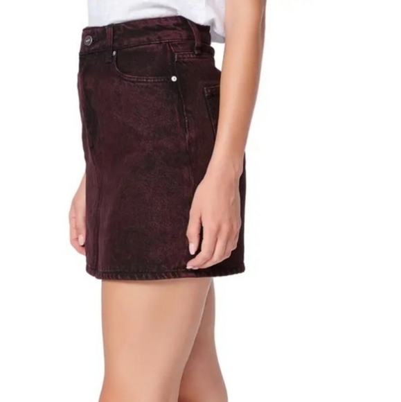 {Paige} Brand New Aideen Denim Skirt in Ruby Acid - Picture 2 of 9